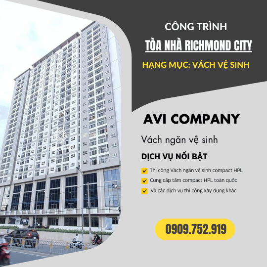 Công Trình Thi Công Vách Ngăn Vệ Sinh Tại Tòa Nhà Richmond City – Giải Pháp Compact HPL Cao Cấp