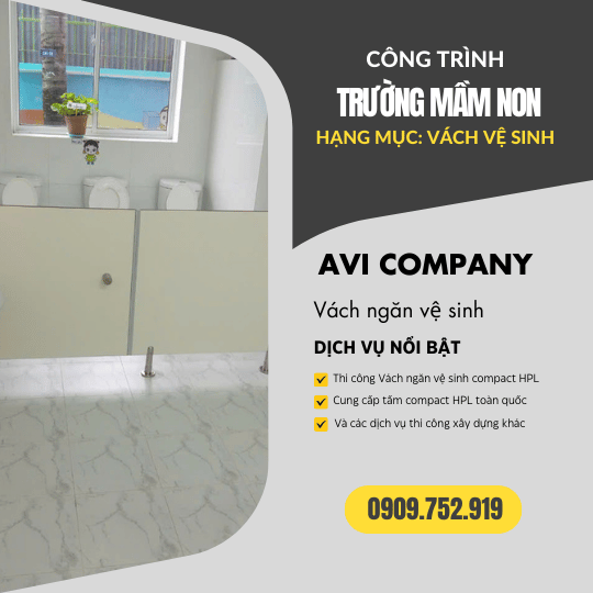 Công Trình Thi Công Vách Ngăn Vệ Sinh Tại Trường Mầm Non